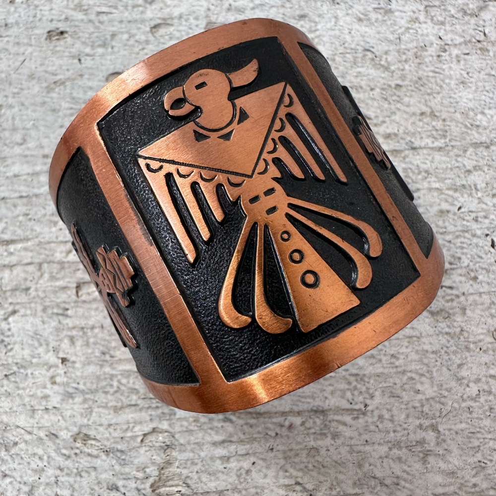 Vintage Bell Trading Solid Copper Native American Southwestern Cuff Bracelet